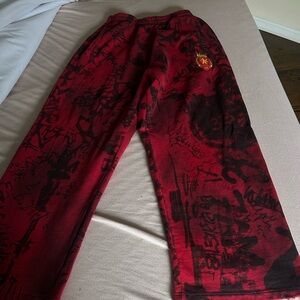 red balenciaga skater pants size M